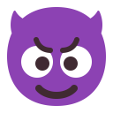 Smiling Face With Horns Flat icon