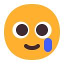 Smiling-Face-With-Tear-Flat icon