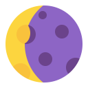 Waning Crescent Moon Flat icon