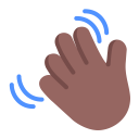 Waving Hand Flat Medium Dark icon