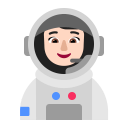 Woman Astronaut Flat Light icon