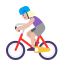 Woman Biking Flat Medium Light icon