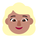 Woman Blonde Hair Flat Medium icon