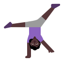 Woman Cartwheeling Flat Dark icon