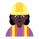 Woman Construction Worker Flat Dark icon