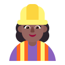Woman Construction Worker Flat Medium Dark icon