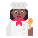 Woman Cook Flat Medium Dark icon