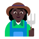 Woman Farmer Flat Dark icon