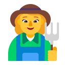 Woman Farmer Flat Default icon
