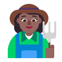 Woman Farmer Flat Medium Dark icon