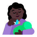 Woman Feeding Baby Flat Dark icon