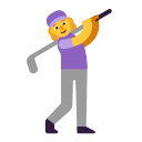Woman Golfing Flat Default icon