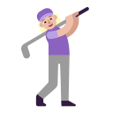 Woman Golfing Flat Medium Light icon