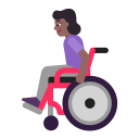Woman In Manual Wheelchair Flat Medium Dark icon