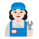 Woman Mechanic Flat Light icon