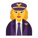 Woman Pilot Flat Default icon