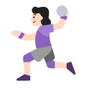 Woman Playing Handball Flat Light icon