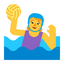 Woman-Playing-Water-Polo-Flat-Default icon