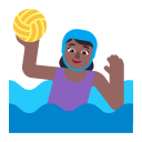 Woman Playing Water Polo Flat Medium Dark icon