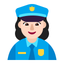 Woman Police Officer Flat Light icon