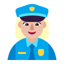 Woman Police Officer Flat Medium Light icon
