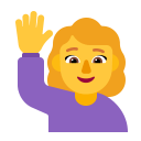 Woman-Raising-Hand-Flat-Default icon