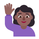 Woman Raising Hand Flat Medium Dark icon