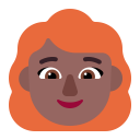 Woman Red Hair Flat Medium Dark icon