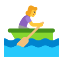 Woman Rowing Boat Flat Default icon