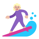 Woman Surfing Flat Medium Light icon