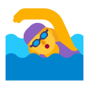 Woman Swimming Flat Default icon