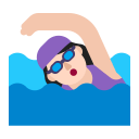 Woman Swimming Flat Light icon