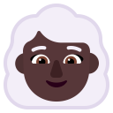 Woman White Hair Flat Dark icon