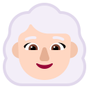 Woman White Hair Flat Light icon