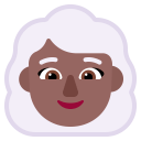 Woman White Hair Flat Medium Dark icon