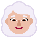 Woman White Hair Flat Medium Light icon