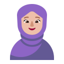Woman With Headscarf Flat Medium Light icon