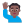 Man Raising Hand Flat Medium Dark icon