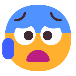 Anxious Face With Sweat Flat icon