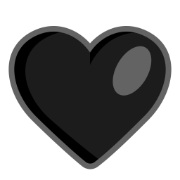 Black Heart Flat icon