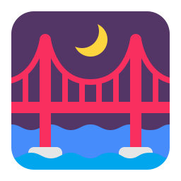 Bridge At Night Flat icon