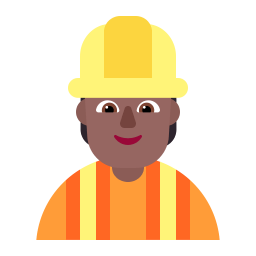 Construction Worker Flat Medium Dark icon