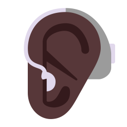 Ear With Hearing Aid Flat Dark icon