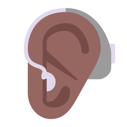 Ear With Hearing Aid Flat Medium Dark icon