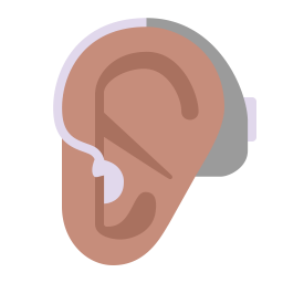 Ear With Hearing Aid Flat Medium icon