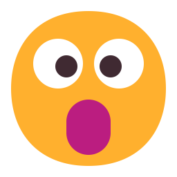 Face With Open Mouth Flat icon