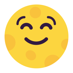 Full Moon Face Flat icon
