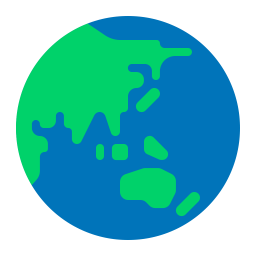 Globe Showing Asia Australia Flat icon