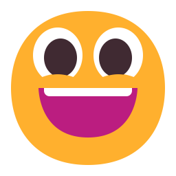 Grinning Face With Big Eyes Flat icon