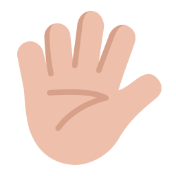 Hand With Fingers Splayed Flat Medium Light icon